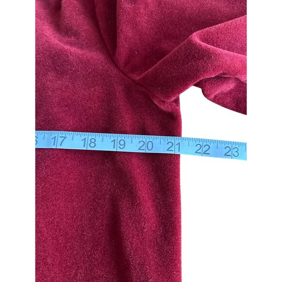 Vintage Vanity Fair Burgundy Velvet Robe With White Collar Size 12 - Picture 6 of 11